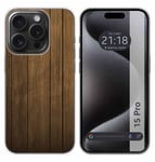 Housse En Silicone Compatible Avec L'IPhone 15 PRO (6.1) Design Bois Dessins