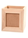 Wooden pencil box with photo frame