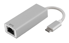Deltaco PRIME USB-C nätverksadapter, Gigabit, RJ45