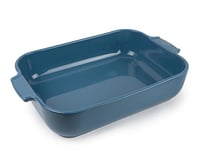 PEUGEOT - Rectangular Ceramic Baking Dish - 36 cm x 22 cm x 6.8 cm - Capacity: 3.8 L - 10 Year Guarantee - Made In France - Light Blue Colour, Hellblau