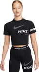 Nike Pro Dri-FIT SS Cropped Graphic Training Top Dame