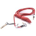 vhbw Câble audio AUX compatible avec Monster Beats by Dr. Dre Solo 2, Solo 3 casque - Avec prise jack 3,5 mm, vers 6,3 mm, 150 cm rouge