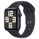 Refurbished Apple Watch SE GPS, 44mm Midnight Aluminium Case with S/M Midnight Sport Band