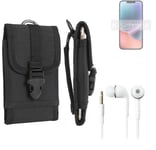For Apple iPhone 14 + EARPHONES Belt bag outdoor pouch Holster case protection s