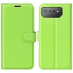 Asus ROG Phone 6 5G - Läderfodral / Plånboksfodral Grön