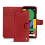 Housse cuir Google Pixel 5 - Rabat portefeuille - Rouge - Cuir lisse - Neuf