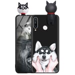 ZhuoFan Case for Samsung Galaxy A30 / A20 - Cute 3D Funny Cartoon Character Soft TPU Silicone Samsung A20 / A30 Cover Phone Case for Kids Girls, Shockproof Slim Candy Colour Black Dog 2 Skin Shell