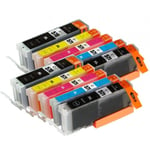 Canon Pixma PGI-570 / CLI-571 XL Set Dubbelt (10-pack) BK/Bk/C/M/Y. Kompatibla (ej Canon original) bläckpatroner. Fri frakt.