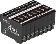 King of Flash Compatible Printer Ink Cartridges For Epson T0807 - Epson Stylus RX560, RX585, RX685, R265, R285, R360, PX6505, PX50, PX700W, PX710W, PX800FW, PX810FW, P50 Printers (8-Black)