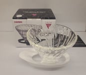 Hario V60 VDGR-02-W Glass Coffee Dripper White & Transparent Size 02 For 1-4 Cup