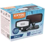 EXTOL LIGHT LED-projektor med rörelsevakt, 100 lm, solenergiuppladdning