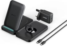 Anker 3 in 1 Wireless Charging Station, Wireless Charger for Iphone 15, 15 Pro, 