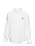 Linen Shirt Tops Shirts Long-sleeved Shirts White Ralph Lauren Kids