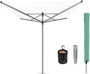 Brabantia Lift-O-Matic Rotary Airer Washing Line with 45mm Metal Soil Spear