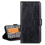 BRAND SET Case for HTC Desire 20 Pro Case Wallet Style Leather Flip Case with Secure Magnetic Closure Lock and Bracket Function, Suitable for HTC Desire 20 Pro(Black)