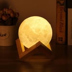 Moon lamp - TrÃ¥dlÃ¶s MÃ¥nlampa 3D med justerbar ljusstyrka