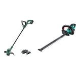 Bosch 06008C1C70 Cordless Grass strimmer EasyGrassCut 18-26 & 0600849F70 18 V Cutter That cuts Branches on First Sweep Through The Hedge, Green