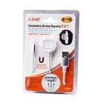 Trade Shop - Chargeur Magnétique Sans Fil 2en1 Pour Montre 1 2 3 4 Iphone Cable 1m Ip-7755