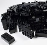 LEGO® BRICKS: 50 x BLACK 2x4 Pin Part 3001 Dimensions (LxWxH): 1.6cm x 3.2cm x 1.1cm # FREE UK TRACKED POSTAGE # Taken from sets and Supplied by Bricks and Baseplates®