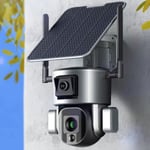 4G Wireless 8MP PTZ PIR Dual Solar CCTV Security IP Camera 10x Zoom Night Vision