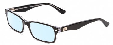 Ray-Ban RX5206 Unisex Blue Light Blocking Glasses in Black & Clear Crystal 54 mm