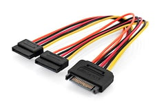 DIGITUS ASSMANN Electronic ak-430405 – 003-M intérieur 0,3 m sATA 2 x 15-Pin SATA Noir, Rouge, Jaune Câble d'alimentation