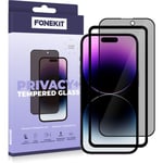 FoneKit Privacy+ Full Cover -panssarilasi, iPhone 14 Pro Max, musta