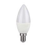 4.8W Smart Kronljuslampa E14 - Lampa RF Kontroll 24 Knappar, RGB+4000K, Dimbar - Dimbar : Via fjärrkontroll, Kulör : RGB + Neutral Vit
