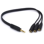 Tomost 3 way 3.5mm Splitter, Gold-Plated 3.5 (1/8") TRS Male To 3 Female Stereo Audio Cable