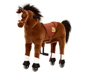 Animal Riding- Animaux Amadeus ARP002S Cheval d'équitation (pour Enfants à partir de 3 Ans, Hauteur de Selle 56 cm, avec roulettes), ZRP002S, Marron, S
