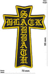 Black Sabbath Cross Crucifix Gold Patch Badge Embroidered Iron on Applique