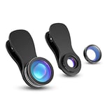 ANSTA Phone Camera Lens Kit, 3-in-1 Clip on Phone Lens, 0.65X Wide Angle Lens and 10X Macro Lens, Compatible with iPhone