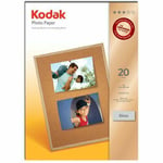 Kodak Glossy Photo Paper, A4, 210 X 297 Mm, 180 Gm2, 20 Sheets