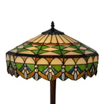 Clayre&Eef Pöytälamppu 5LL-6086 vihreä, tiffany-tyyliä