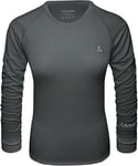 Schöffel Sport mérinos 1/1 W T-Shirt à Manches Longues régulant la température, sous-vêtement Fonctionnel Respirant de qualité Laine Femme, Noir (Pirate), XL