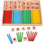 Montessori Matematik Leksak, Träpinnar Digitalt Spel med Räkneblock