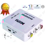Adaptateur RCA vers HDMI Convertisseur vidéo Mini AV Prise en Charge 1080P audio adaptateurs femelle charge USB 3RCA console