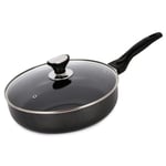 Amal’s Home and Kitchen, Induction Frying Pan with Lid Non Stick, Saute Pan with Lid, Wok Non Stick with Lid, Frying Pan for Induction Hob (22 cm)