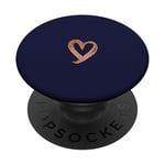 Rose Minimalist Heart Navy Blue PopSockets Swappable PopGrip
