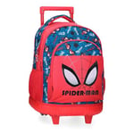 Joumma Marvel Spiderman Authentic Backpack Compact 2 Wheels Red 32x43x21cm Polyester 30.24L, red, Compact Backpack 2 Wheels