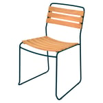 Fermob - Surprising Teak Chair - Acapulco Blue - Blå - Matstolar utomhus - Metall/Trä