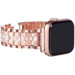 KADES Bling Strap Compatible with Apple Watch Series 7 Strap 41mm,Women Bracelet Stainless steel Strap Replacement band for iWatch 41mm 40mm 38mm Series 7,SE,Series 6/5/4/3/2/1, Rose Gold