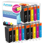 15 cartouches Jumao compatibles pour Canon PIXMA MG5250 5350 6150 8150 8250 6250 +Fluo offert