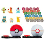 Pokémon Surprise Attack Game - 2-Inch Pikachu, Charmander, Grookey, Togepi, Totodile, Munchlax with Poké Ball and Premier Ball plus 30 Attack Discs