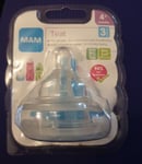 MAM Medium Flow Silicone Baby Bottle Teats 4+Months - Pack of 2(open Never Used)