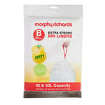 Morphy Richards 979003 Kitchen Bin Bag 42-50L Lemon Scented Heavy Duty Bin Liner