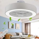 YZKJ 72W Fan Ceiling Fan with Lighting 50Cm LED Fan Ceiling Light Dimmable with Remote Control Adjustable Wind Speed Modern Creative Ultra-Quiet Bedroom Living Room Fan Lamp (White)