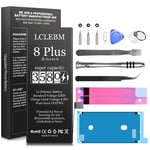 LCLEBM Battery for iPhone 8 Plus, New 0 Cycle Higher Capacity Battery Replacement for iPhone 8 Plus with Professional Repair Tools Kits, Adhesive Strips & Instructions
