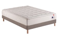 Epeda Ensemble matelas et sommier PACK SAVOIR FRANCE Ressorts ensaches 140X190 Tweed Taupe