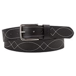 Levi's Men's Stitched Belt, Regular Black, 110 cm